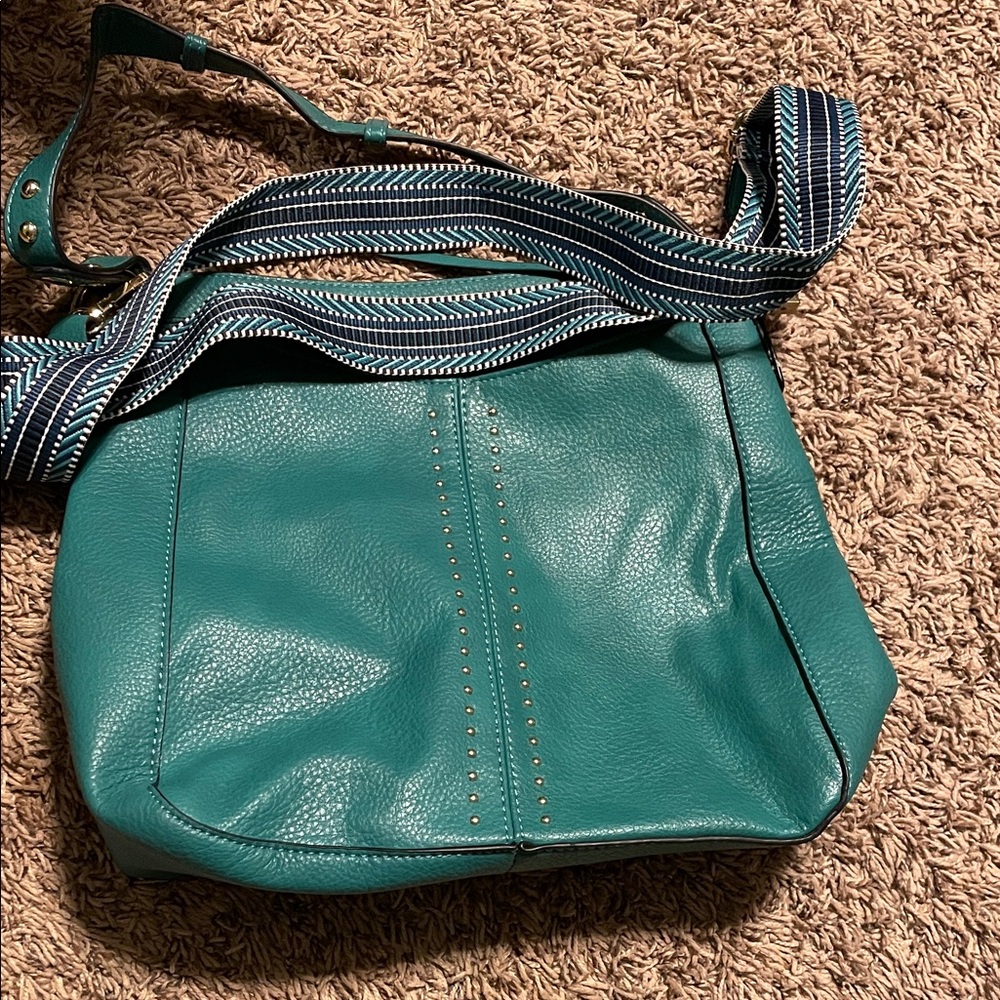 Montana West Turquoise Crossbody Bag with Patterned Strap